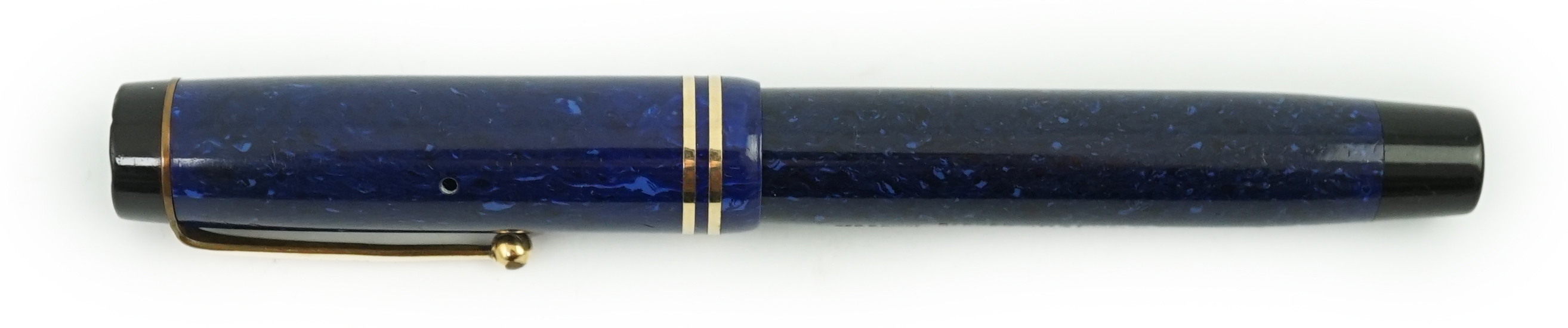 A Parker Senior Duofold in lapis blue